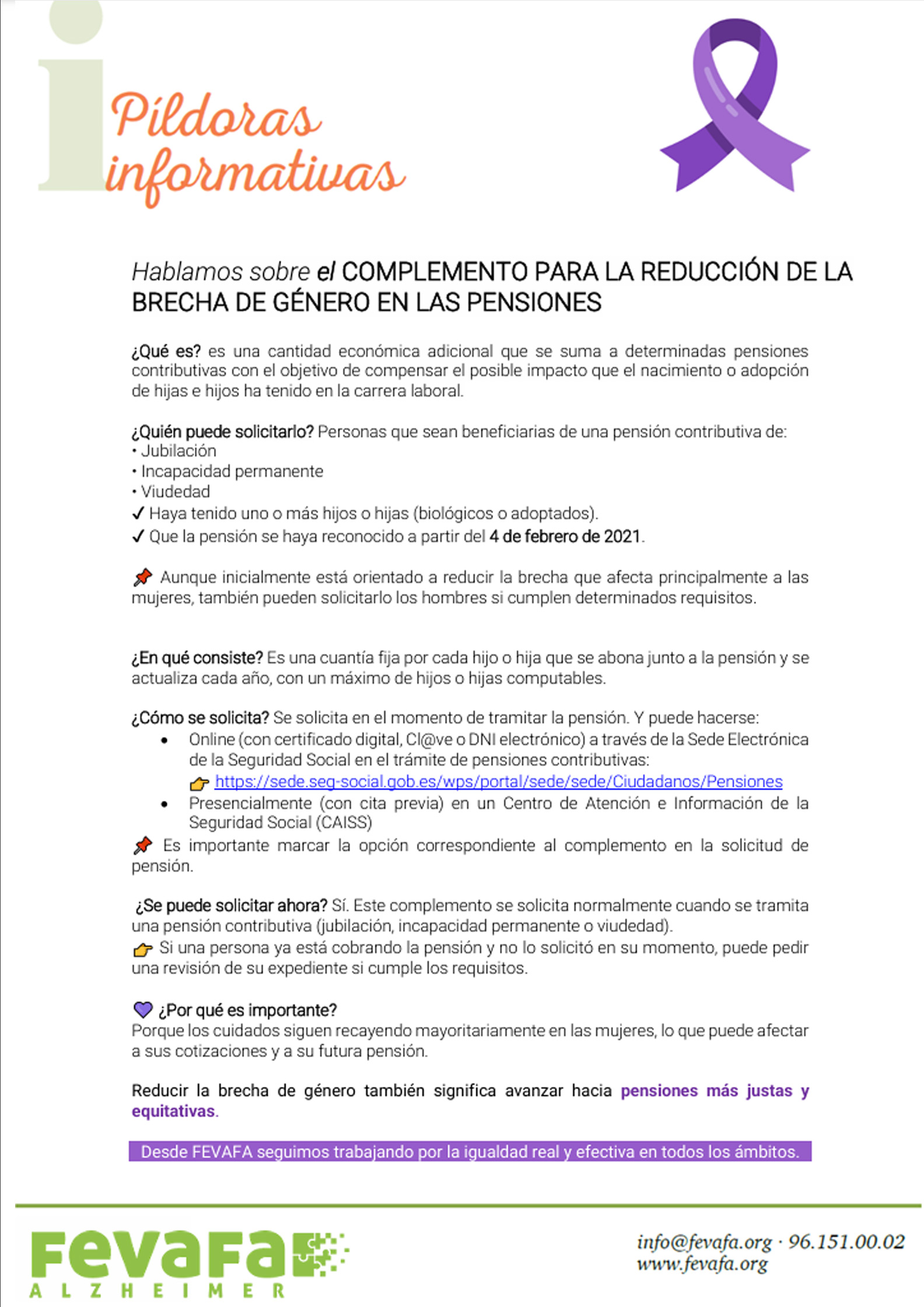 Reducción de la brecha de género en las pensiones